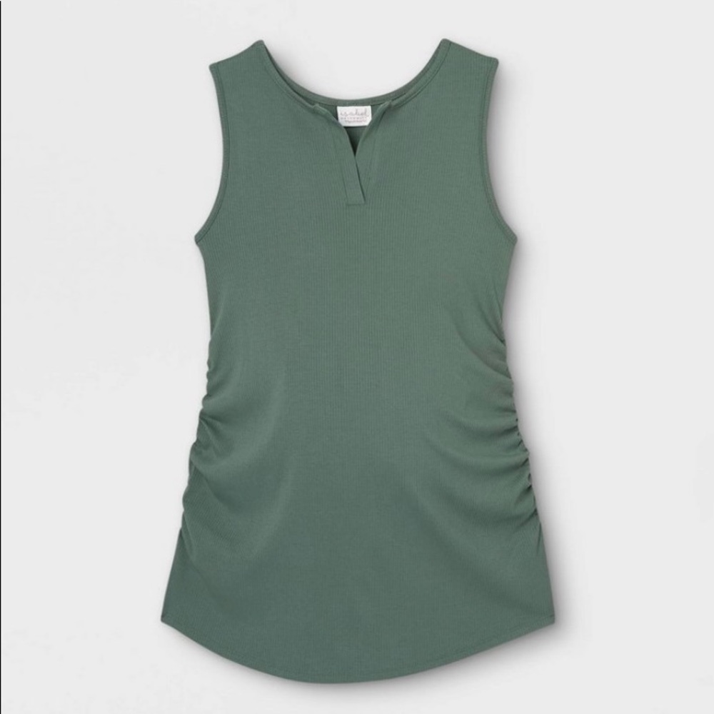 Green maternity tank top